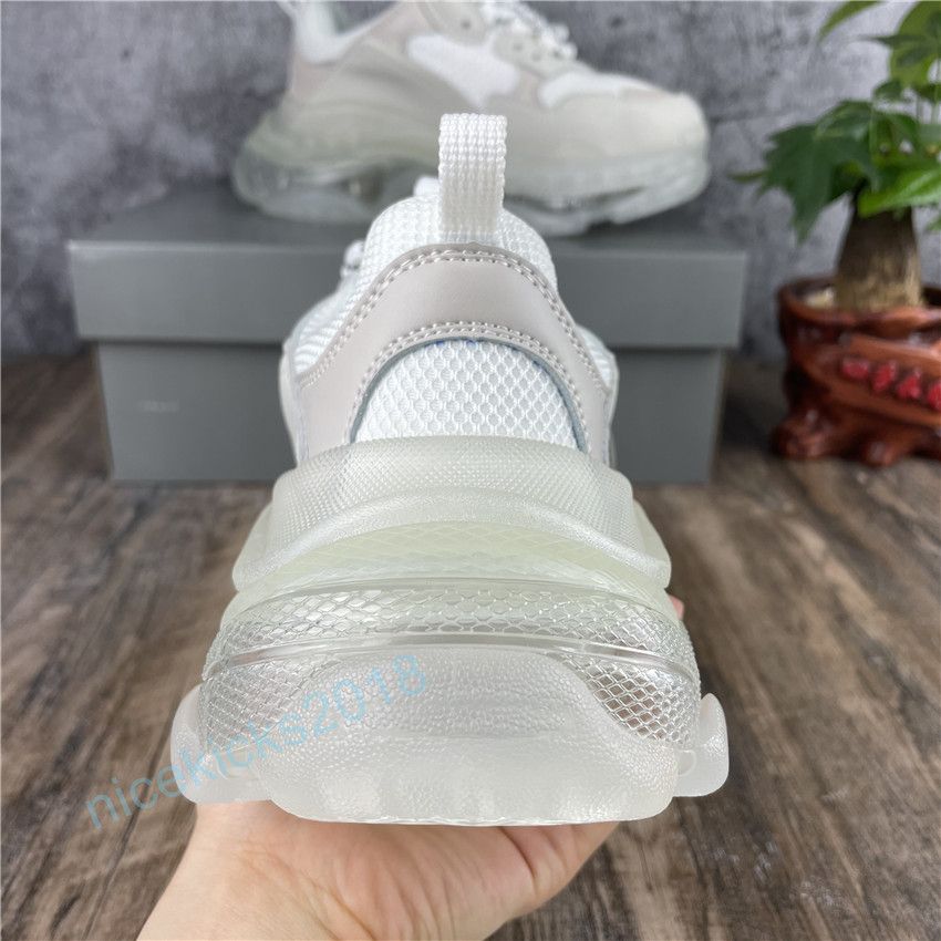 Paris Casual Shoes Triple S Clear Sole Trainers Dad Shoe Sneakers Black White Crystal Platform Men Women Scarpe Superior Quality Chaussures