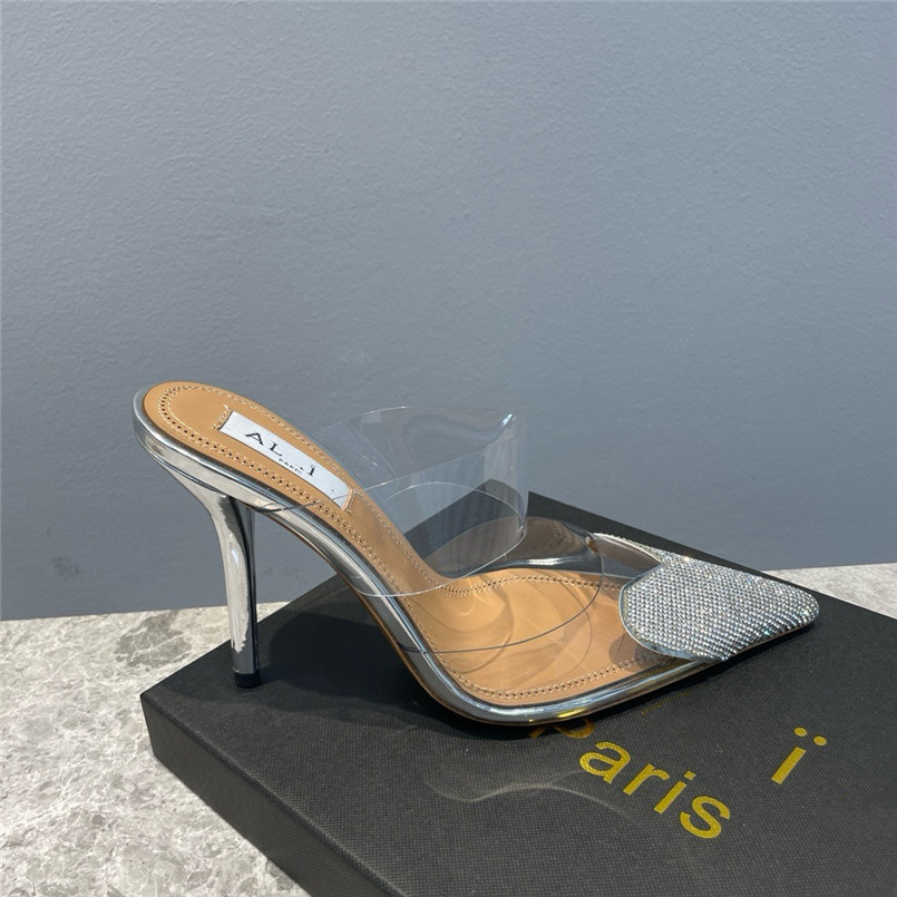 Chaussures Hautes Luxury Dress Shoes Woman Designer Crystal Cinderella Shoes Rhinestone High Heels Women Pumps Pointed Toe Party Wedding Shoes Size 35-42 with box