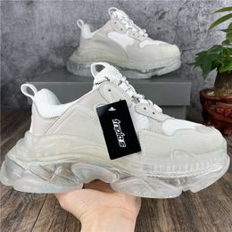 Paris Casual Shoes Triple S Clear Sole Trainers Dad Shoe Sneakers Black White Crystal Platform Men Women Scarpe Superior Quality Chaussures