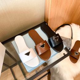 2022 Womens Summer Sandals Beach Slide Woman Slippers sandal Leather Flip Flops Sexy Heels Ladies Sandali Fashion Designs Orange Scuffs Shoes With Box
