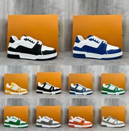 Designer Sneakers Trainers Virgil Casual Shoes Calfskin Leather Abloh Black White Green Red Denim Blue Overlays Platform Outdoor Casual shoes Chaussures with box