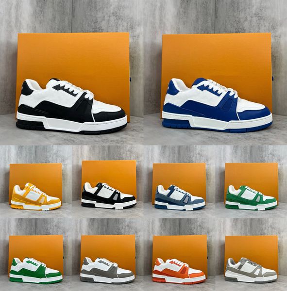 Designer Sneakers Trainers Virgil Casual Shoes Calfskin Leather Abloh Black White Green Red Denim Blue Overlays Platform Outdoor Casual shoes Chaussures with box