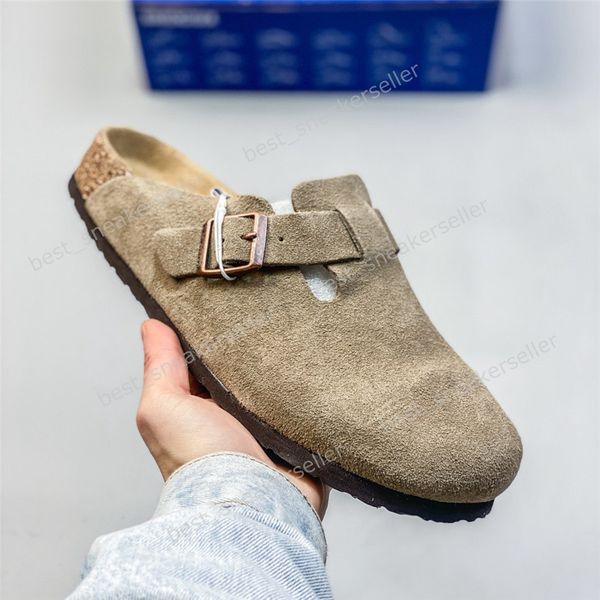 Designer Clogs Sandals Clog Slippers Cork Flat High Quality Fashion Summer Genuine Leather Slide Favourite Beach Casual Shoes Women Men Size 35-46